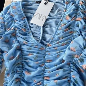 Zara tulle print top